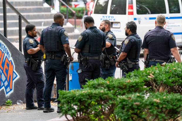 A 35yr old man was pronounced dead at Mount Sinai Morningside Hospital after he was shot in the head whilst attending a large gathering in the courtyard of the Dr. Martin Luther King Jr. Towers at 70 Lenox Avenue in Manhattan on Friday July 10, 2026. 2223. In addition, a 28yr old man suffered a gunshot wound to the shin and a 22yr old woman suffered a gunshot wound to the right forearm. They were both taken to Harlem Hospital. Photos taken on Saturday July 11, 2026. 0834. (Theodore Parisienne / New York Daily News)