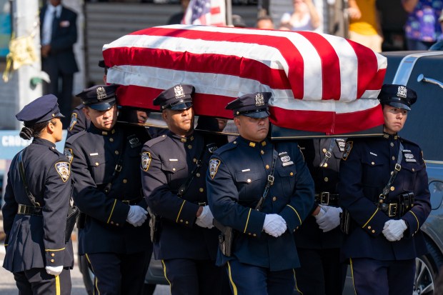 The funeral services for Staff Sgt. Angel Rampersad, a U.S. service member who was killed in an Iranian missile attack on an air base in Jordan, at the Calvary Assembly of God Church on Rockaway Blvd. in Ozone Park, Queens, on Friday, July 31, 2026. (Theodore Parisienne / New York Daily News)