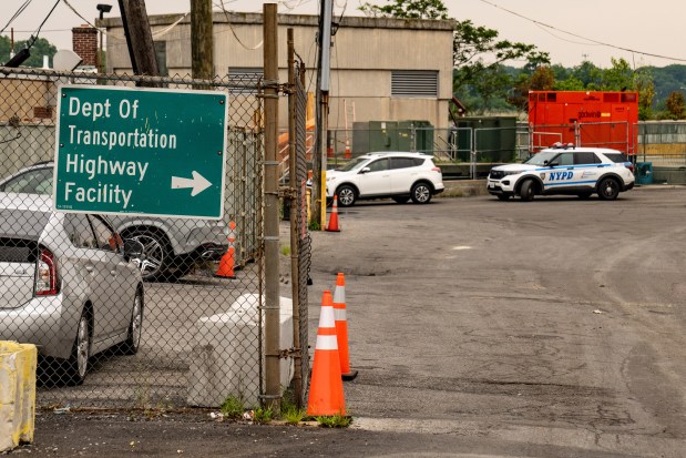 A man was found lying dead in a marsh behind a New York City Department of Transportation facility on Connor St. near Peartree Ave. in the Bronx on July 16, 2026. (Theodore Parisienne / New York Daily News)