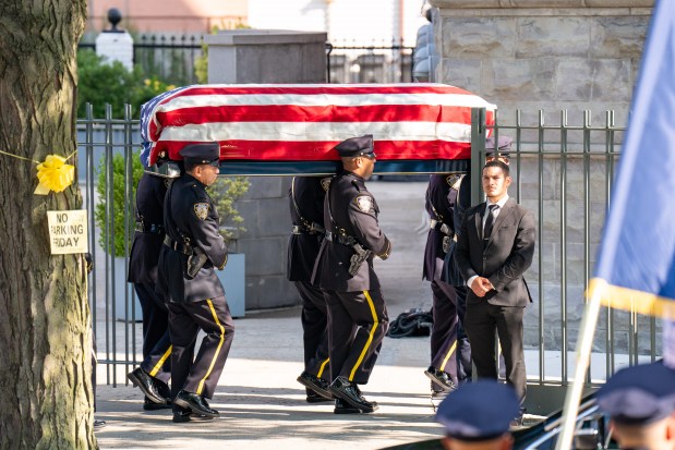 The funeral services for Staff Sgt. Angel Rampersad, a U.S. service member who was killed in an Iranian missile attack on an air base in Jordan, at the Calvary Assembly of God Church on Rockaway Blvd. in Ozone Park, Queens, on Friday, July 31, 2026. (Theodore Parisienne / New York Daily News)