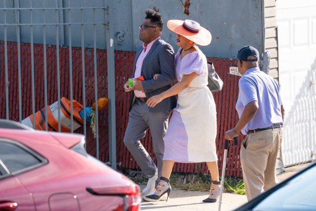 People arrive ahead of the funeral services for Staff Sgt. Angel Rampersad, a U.S. service member who was killed in an Iranian missile attack on an air base in Jordan, at the Calvary Assembly of God Church on Rockaway Blvd. in Ozone Park, Queens, on Friday, July 31, 2026. (Theodore Parisienne / New York Daily News)
