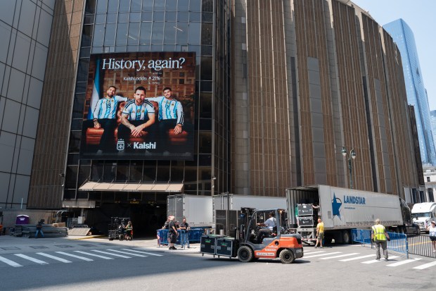 Preparations are underway for Taylor Swift's wedding festivities at Madison Square Garden Wednesday, July 1, 2026 in New York, New York. (Barry Williams/ New York Daily News)