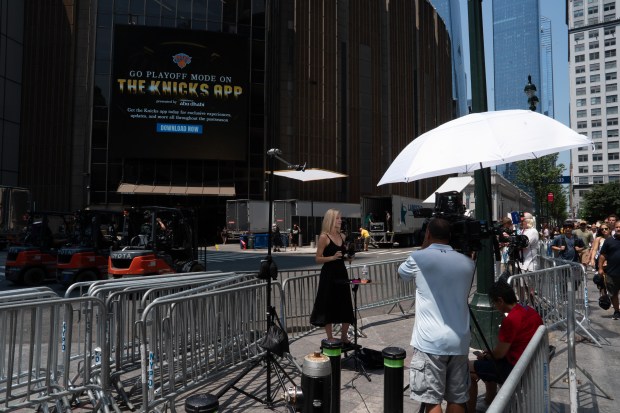 Media are reporting on preparations are underway for Taylor Swift's wedding festivities at Madison Square Garden Wednesday, July 1, 2026 in New York, New York. (Barry Williams/ New York Daily News)