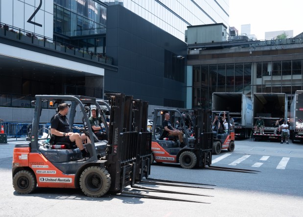 Preparations are underway for Taylor Swift's wedding festivities at Madison Square Garden Wednesday, July 1, 2026 in New York, New York. (Barry Williams/ New York Daily News)