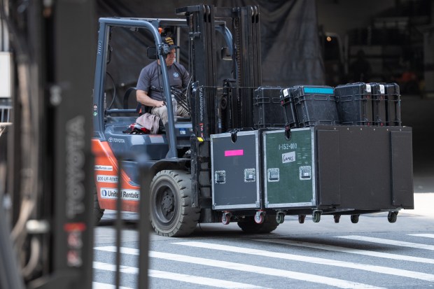 Preparations are underway for alleged wedding festivities for Taylor Swift and Travis Kelce at Madison Square Garden Wednesday, July 1, 2026, in Manhattan, New York. (Barry Williams/ New York Daily News)