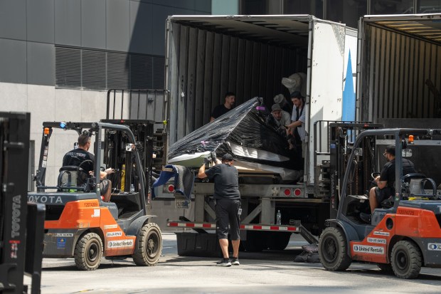 Preparations are underway for alleged wedding festivities for Taylor Swift and Travis Kelce at Madison Square Garden Wednesday, July 1, 2026, in Manhattan, New York. (Barry Williams/ New York Daily News)