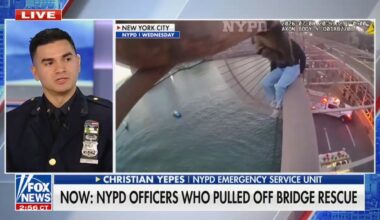 NYPD Officers Rescue Distressed Woman On the Brooklyn Bridge