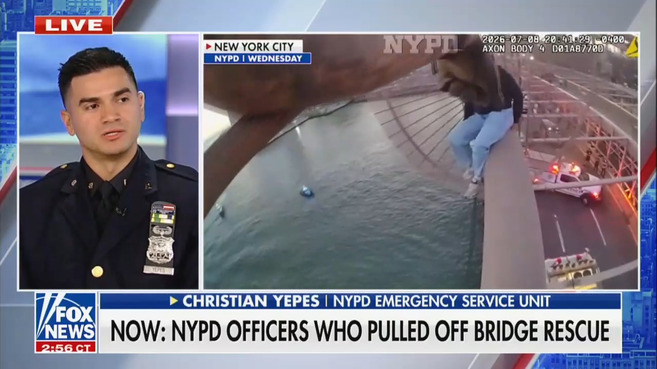 NYPD Officers Rescue Distressed Woman On the Brooklyn Bridge