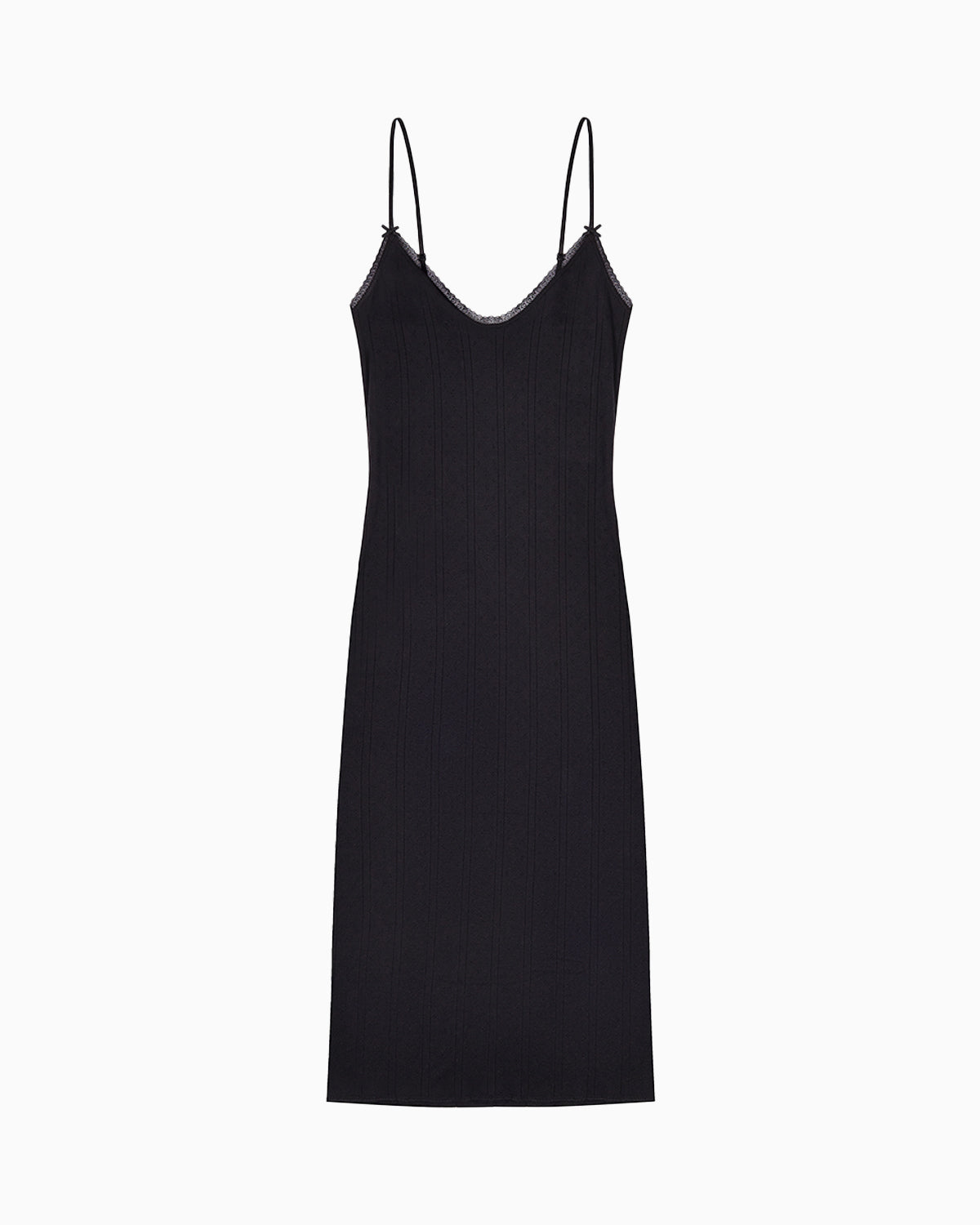 The Midi Slip: Black Pointelle