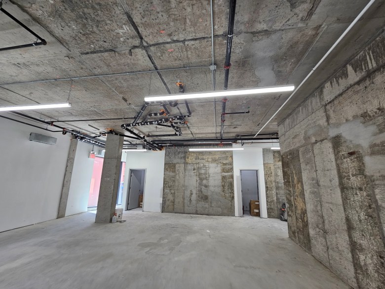 View from the ground of the second-floor sub roof where the ventilation system for La Cachette du Coin restaurant is installed, at the back of the property at 625 Rogers Avenue in Brooklyn on Thursday, May 14, 2026. Photo by Allison Hunter for The Haitian Times. 
