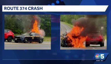 Driver charged after crash causes New York State Police cruiser to burst into flames