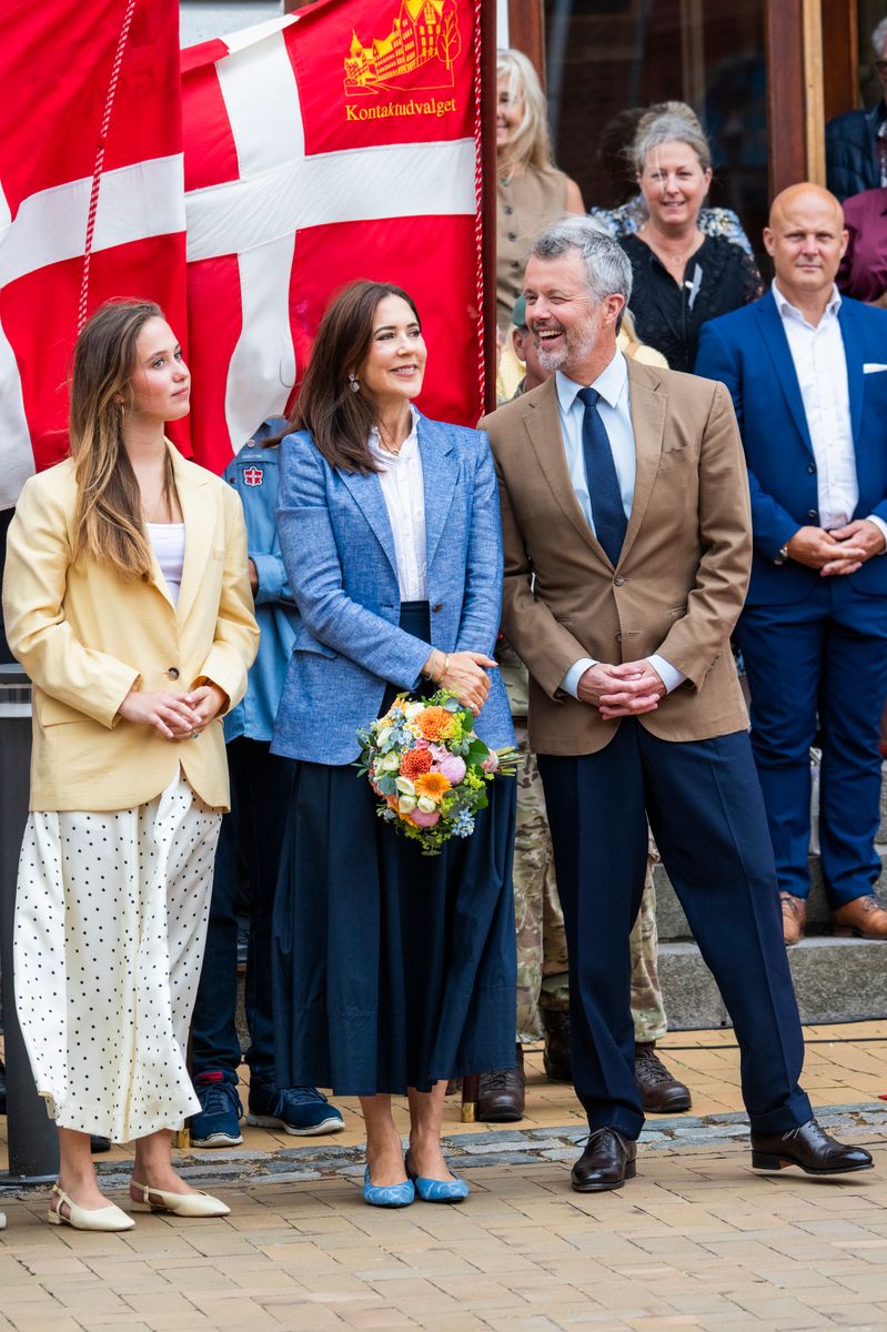 Queen Mary and Princess Josephine showcased their coordinated style as the royal family kicked off its annual stay at Gråsten Palace.
