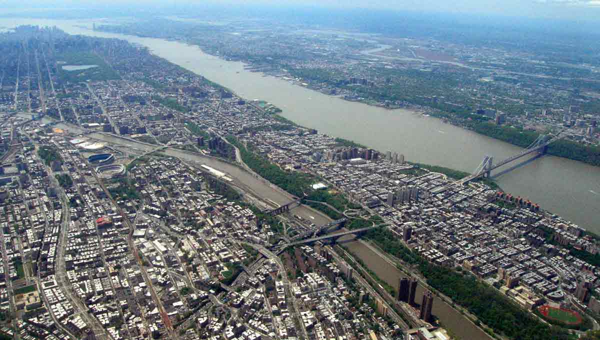 aerial view bronx new york