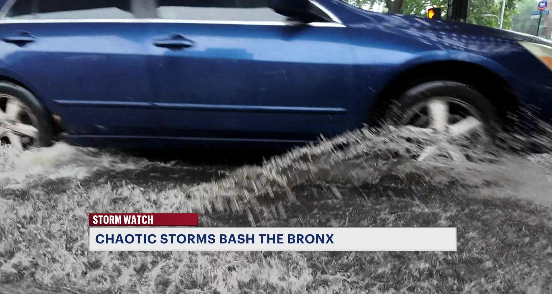 News 12 | Bronx | Heavy Rain Leaves Flooded Roadways Submerged Sidewalks Across The Bronx