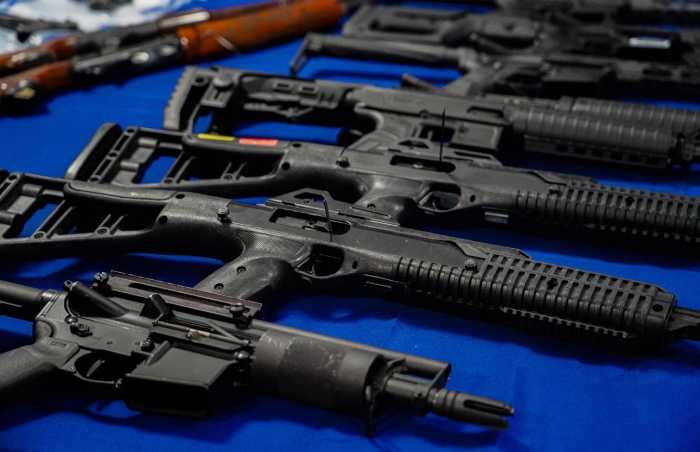 closeup of guns recovered