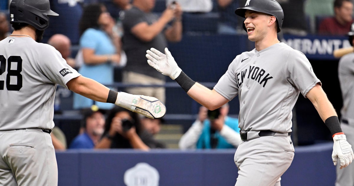 Ben Rice homers twice as Yankees defeat Rays 12-4, earn split of 4-game series