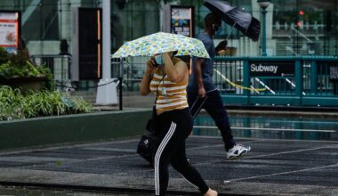 The National Weather Service has issued a Flood Watch for the five boroughs until 8 p.m. Wednesday. (AP Photo)