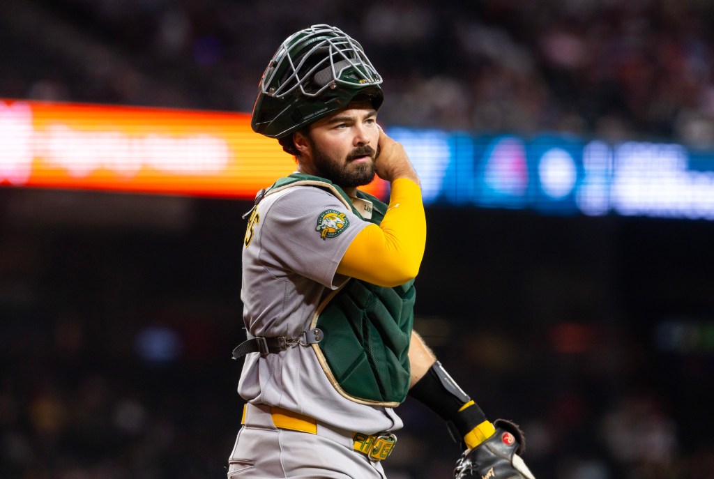 A's catcher Shea Langeliers could be out for the season with a knee injury.