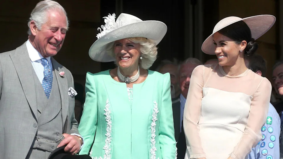 King Charles, Queen Camilla and Meghan, Markle attend King Charles's 70th Birthday Patronage Celebration held at Buckingham Palace on May 22, 2018