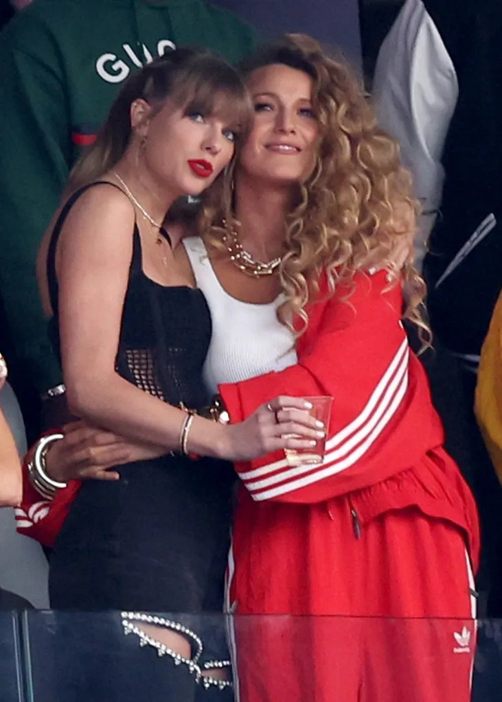 Lively was once one of Swift’s closest friends. The two are seen above cheering on Kelce at Super Bowl LVIII in February 2024. Getty Images