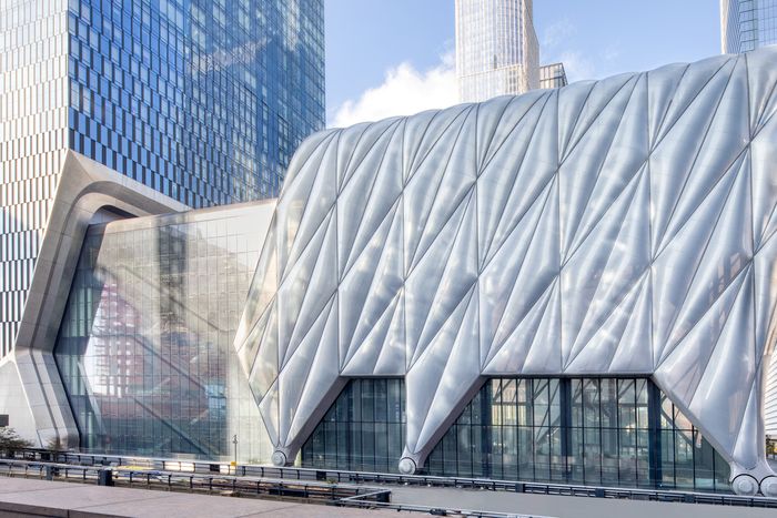 The Shed at Hudson Yards telescopes to form a covered plaza known as the McCourt.