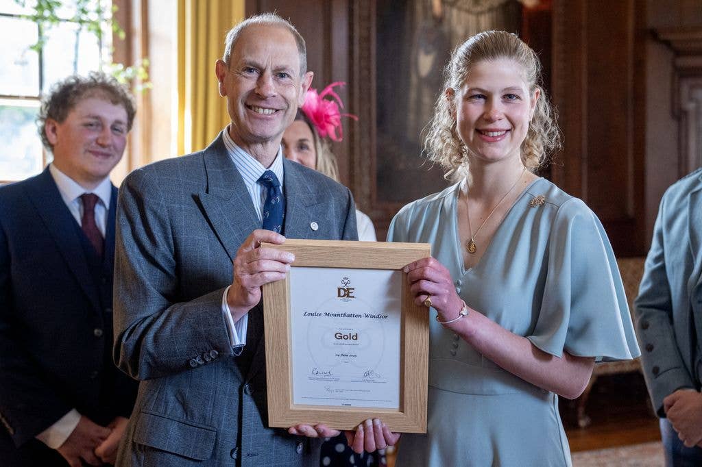 Lady Louise received her Gold Duke of Edinburgh award from Prince Edward