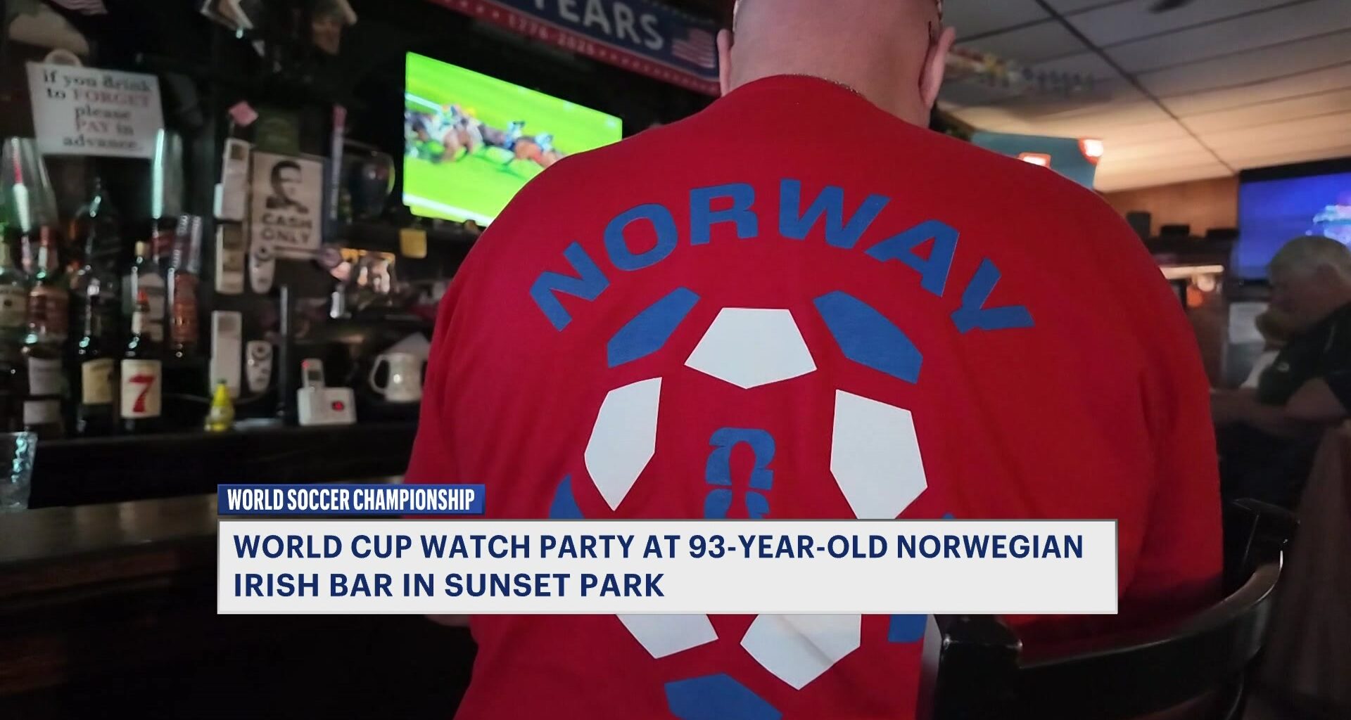 News 12 | Brooklyn | Soccer Fans Flock To Norwegian Irish Bar In Sunset Park For Norway Quarterfinal World Cup Fans