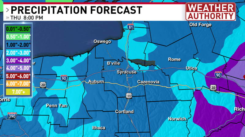 Precipitation forecast through Thursday night