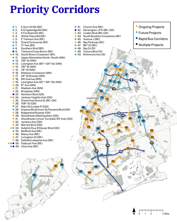 The city and MTA have identified 50 routes that need particular attention.
