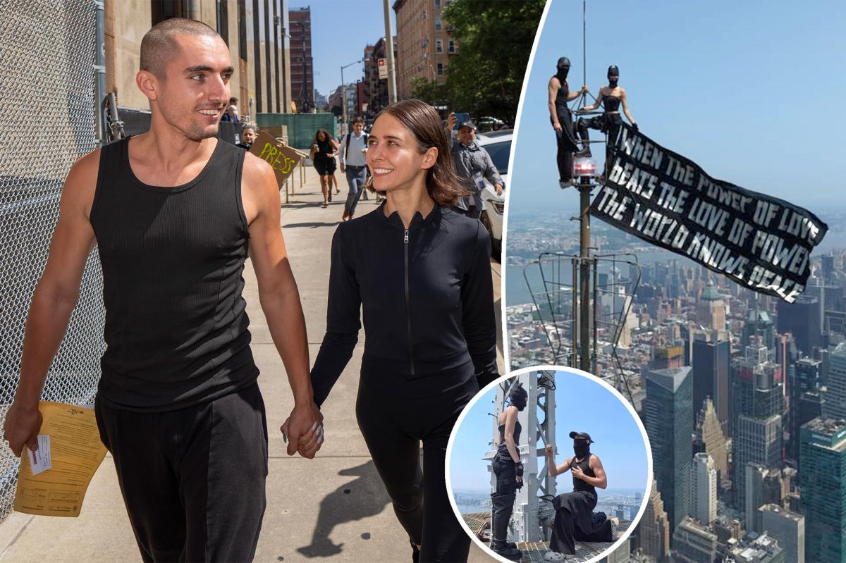 Daredevil couple who got engaged atop Empire State Building released — as lawyer claims it was a 'message of love'
