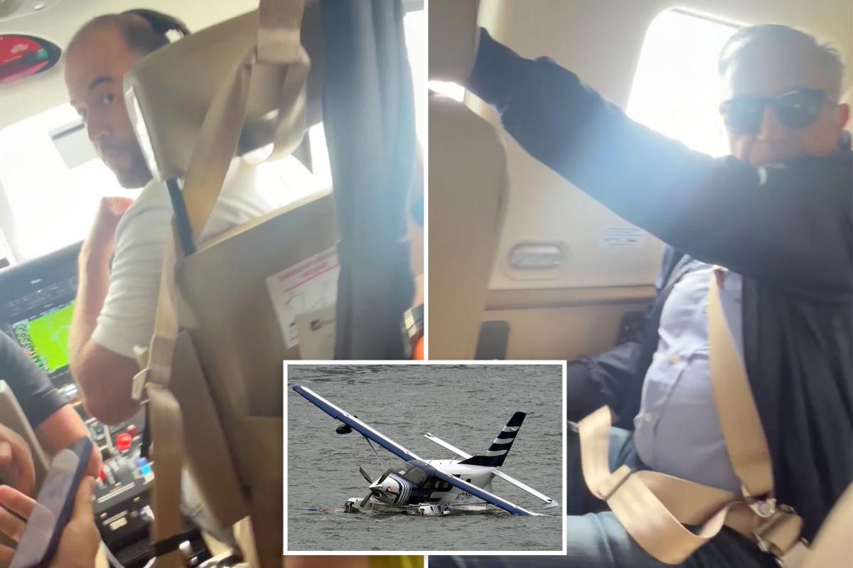 Harrowing video captures moment inside seaplane as it crashes into NYC's East river carrying 8 passengers