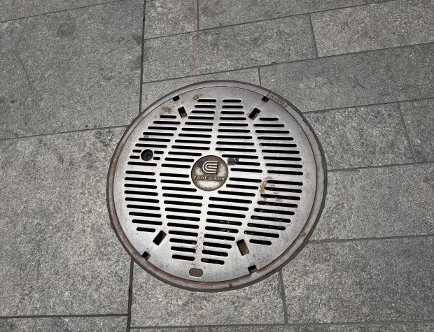 Con Edison manhole cover is seen in Manhattan