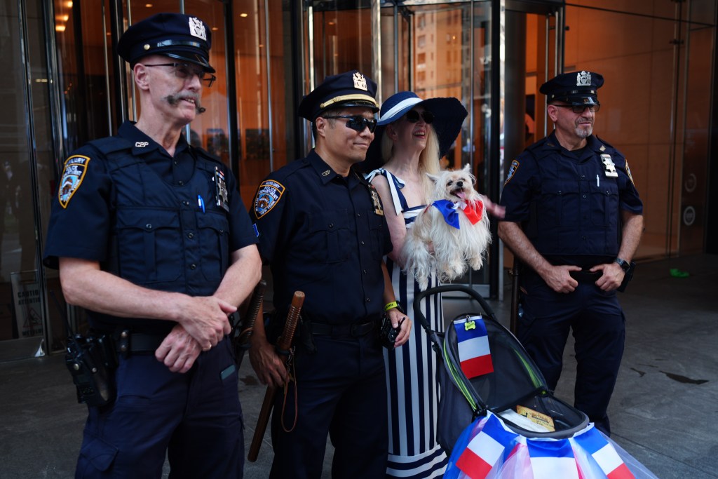 Dogs participate in the New York Dog Parade during LAlliance New Yorks annual Bastille Day celebration on Madison Avenue in New York, Sunday, July 12, 2026. The event marks Frances national holiday and commemorates the storming of the Bastille on July 14, 1789. (James Keivom for NY Post)