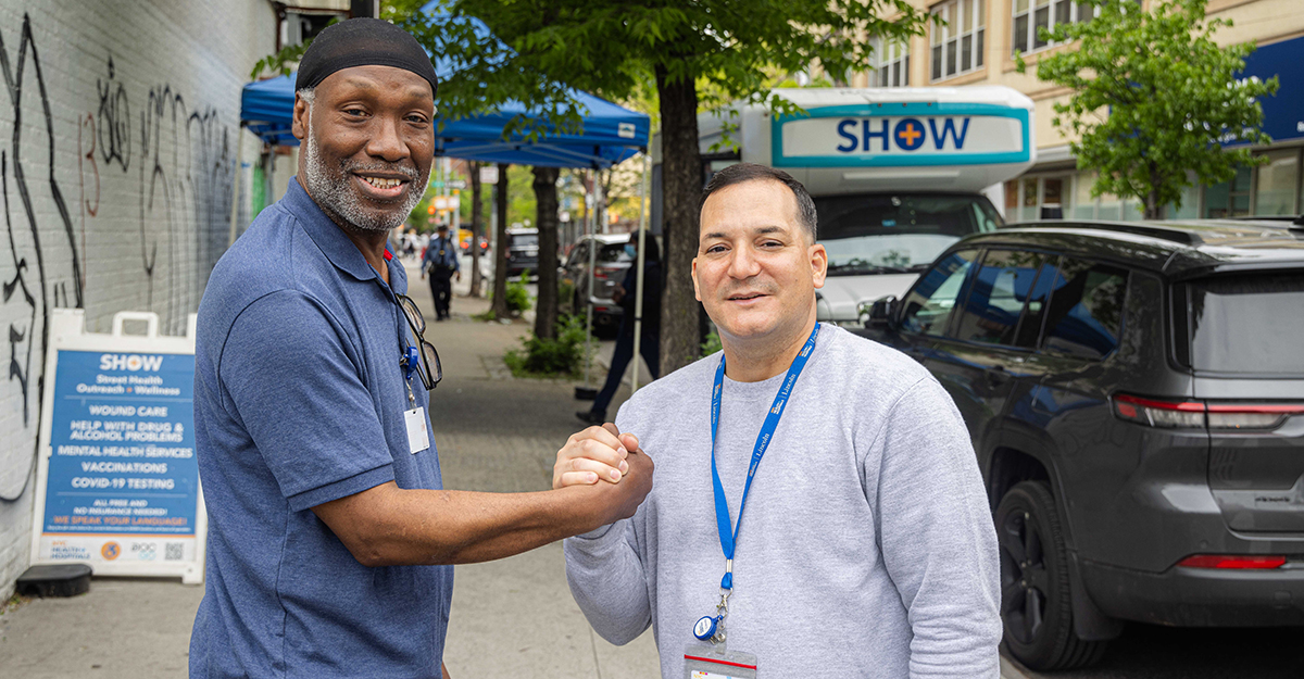 Ending the day on a positive note. Andre and Jose’s partnership deliver oftentimes life-saving services to individuals in Mott Haven enduring significant challenges to their health and wellness. They are a reflection and extension of NYC Health + Hospitals mission to deliver vital and compassionate care regardless of an individual’s socioeconomic status or ability to pay.