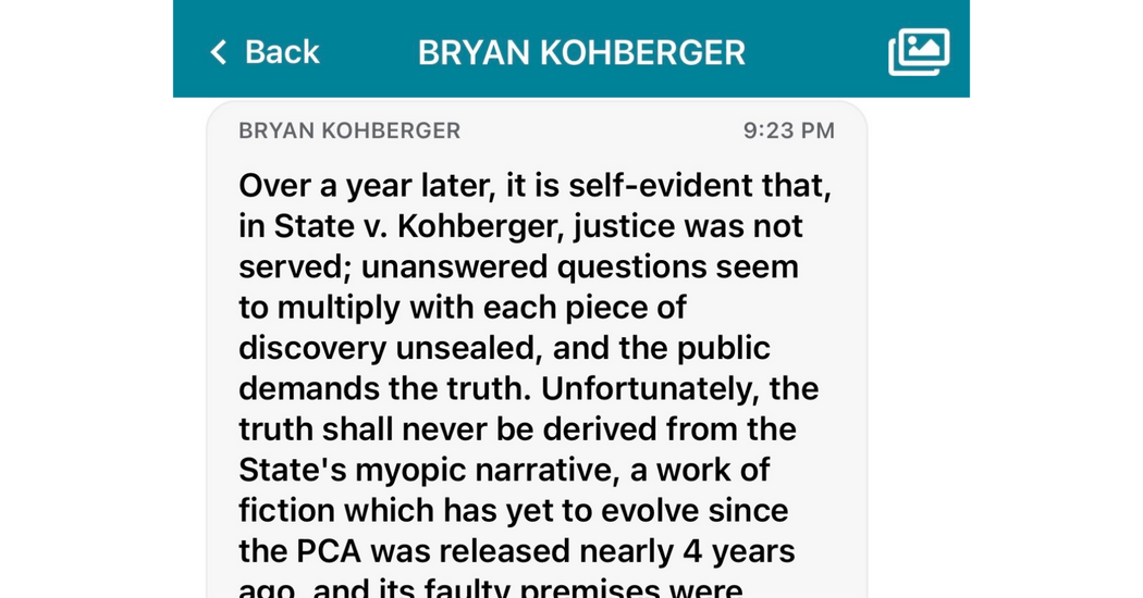 Read Bryan Kohberger’s Statement About Abandoning His Guilty Plea