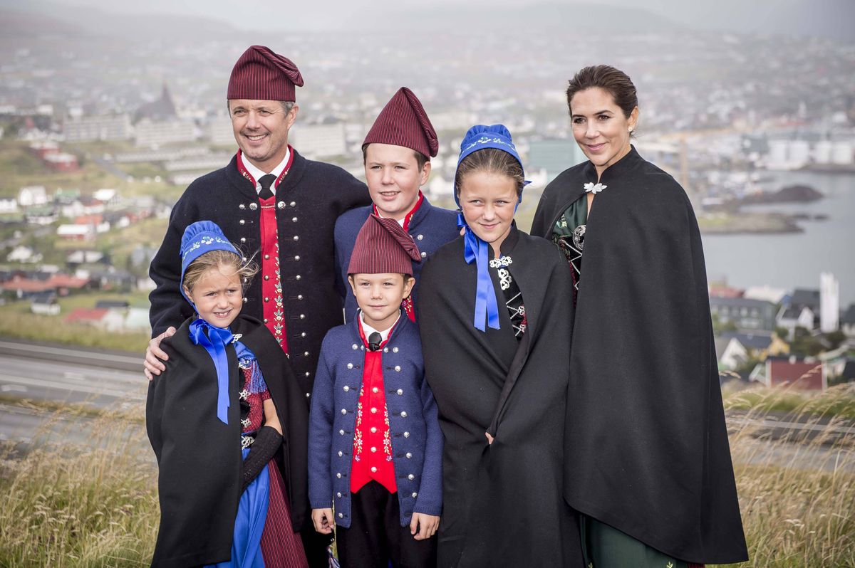 Then-Crown Prince Frederik and Crown Princess Mary were joined by their children, Prince Christian, Princess Isabella, Prince Vincent and Princess Josephine, during their visit to the Faroe Islands in 2018.