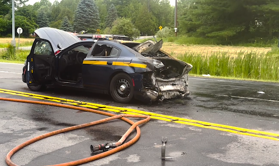 Cruiser fire NYSP cruiser crash and fire on July 13, 2026