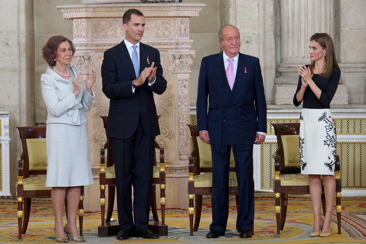 King Felipe VI and Queen Letizia were not present at the private family gathering as they carried out separate official engagements.