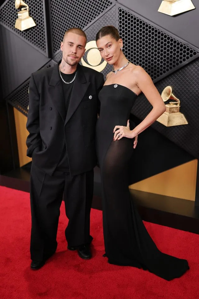 Justin and Hailey Bieber at the 2026 Grammys on February 1.Credit: Getty Images