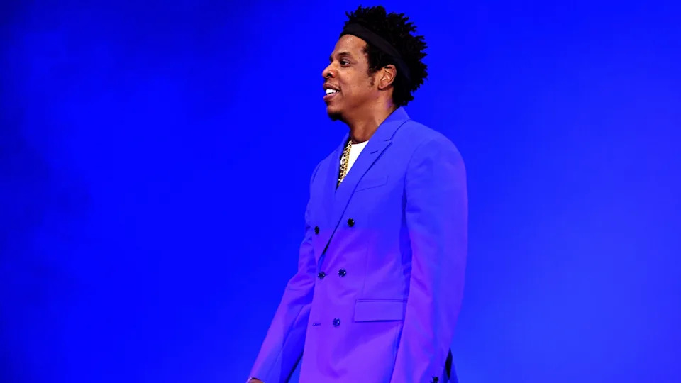 HOUSTON, TX - SEPTEMBER 15: Jay-Z performs onstage during the "On the Run II" Tour at NRG Stadium on September 15, 2018 in Houston, Texas.
