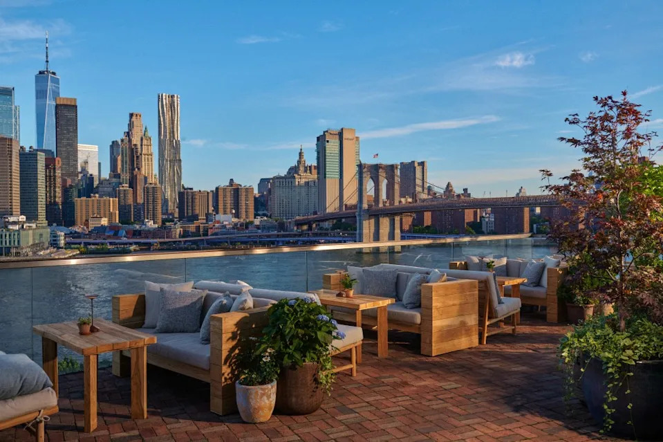 At Harriet’s Rooftop at the 1 Hotel in Brooklyn, guests can enjoy the view and vibes from essentially on top of the East River. Ashley Sears