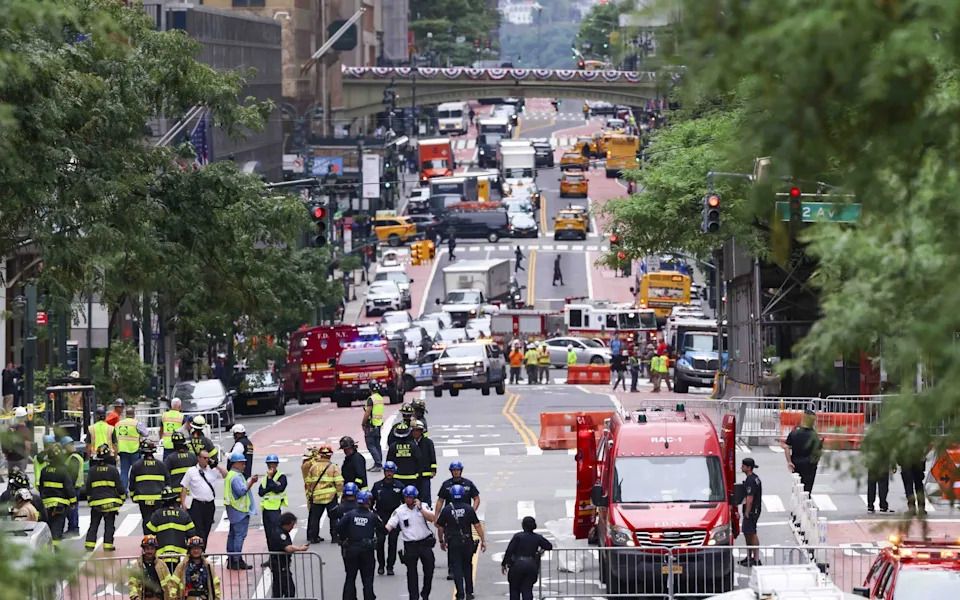 Emergency services at the scene in Midtown Manhattan