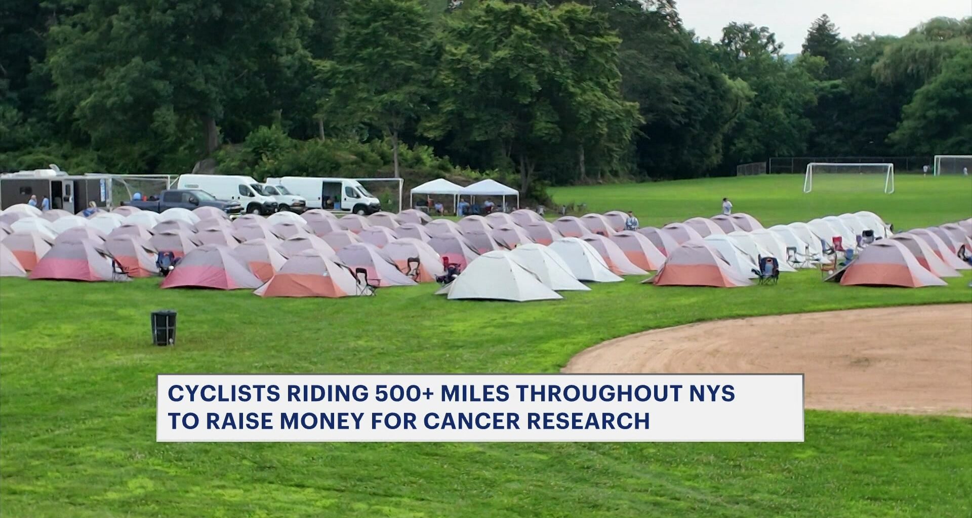 News 12 | Connecticut | Empire State Ride Bicyclists Camp Overnight In Montrose Ahead Of 500 Mile Cancer Charity Ride