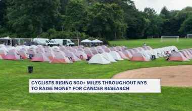 News 12 | Connecticut | Empire State Ride Bicyclists Camp Overnight In Montrose Ahead Of 500 Mile Cancer Charity Ride