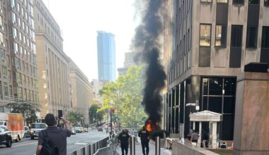 Person in custody after smoke and flames erupt outside Manhattan federal building, FBI says