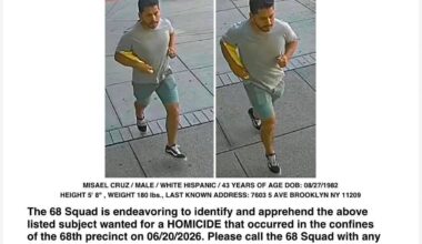 A flyer of information regarding the suspect Misael Cruz. Photo: NYPD