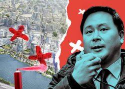 A rendering of the Flushing waterfront and Assemblymember Ron Kim (Photos via Hill West Architects, Getty, iStock)