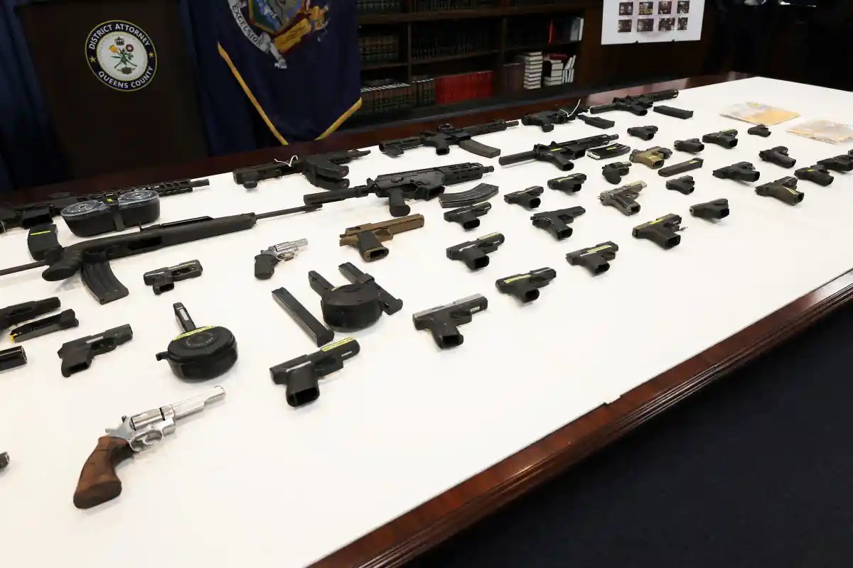 The undercover sting operation resulted in the seizure of more than 70 firearms, ammunition, and drugs; most transactions took place in a McDonald's parking lot in Rosedale. 
