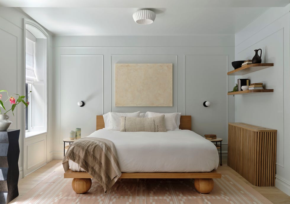 a bed in a room