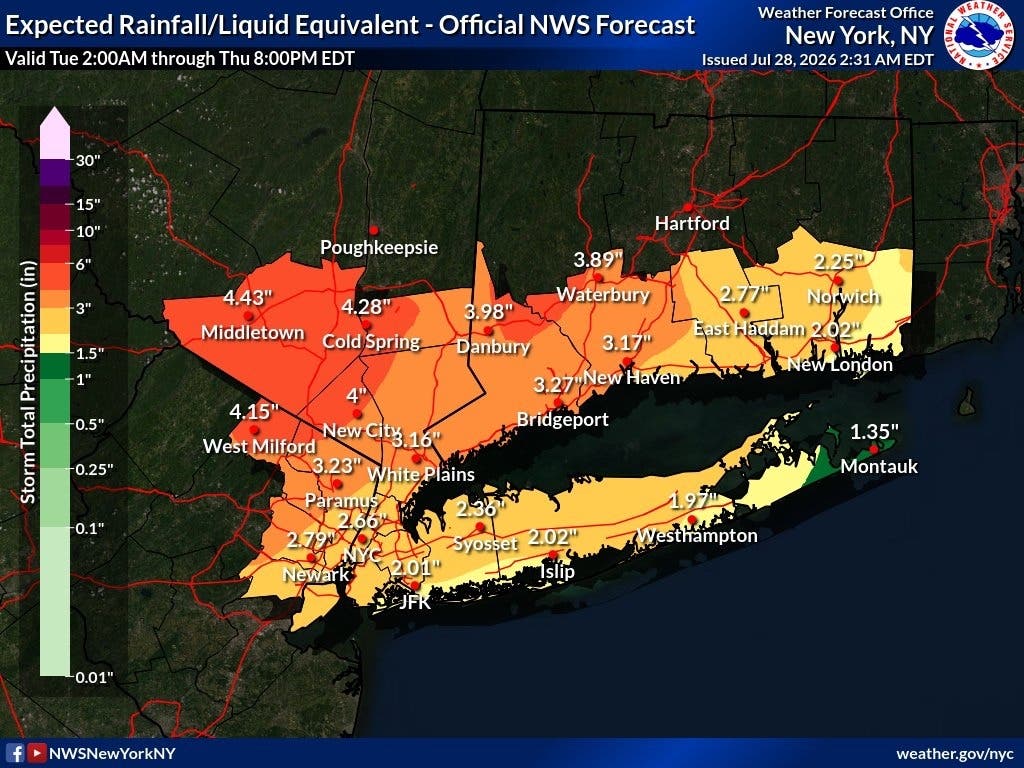 Flood Watch Issued As Severe Storms Threaten NYC